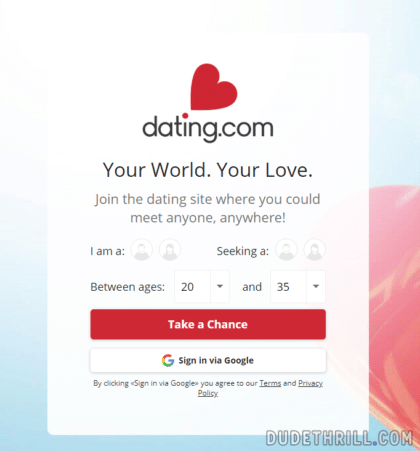 регистрация на сайте dating.com