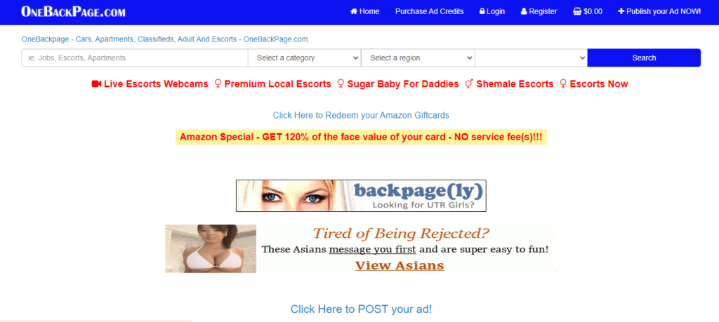 Escorts using backpage for Free adult