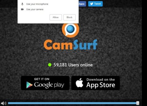 página de la aplicación camsurf