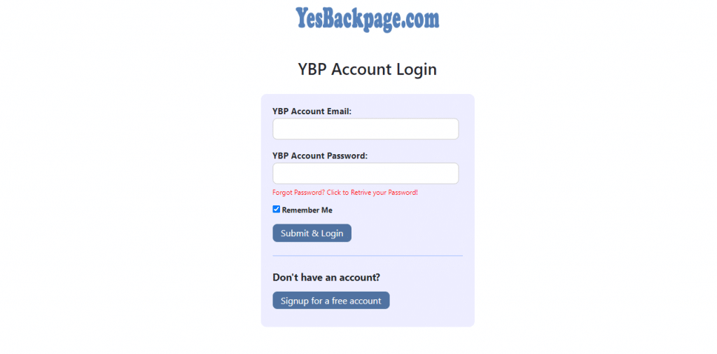 YesBackpage- تسجيل