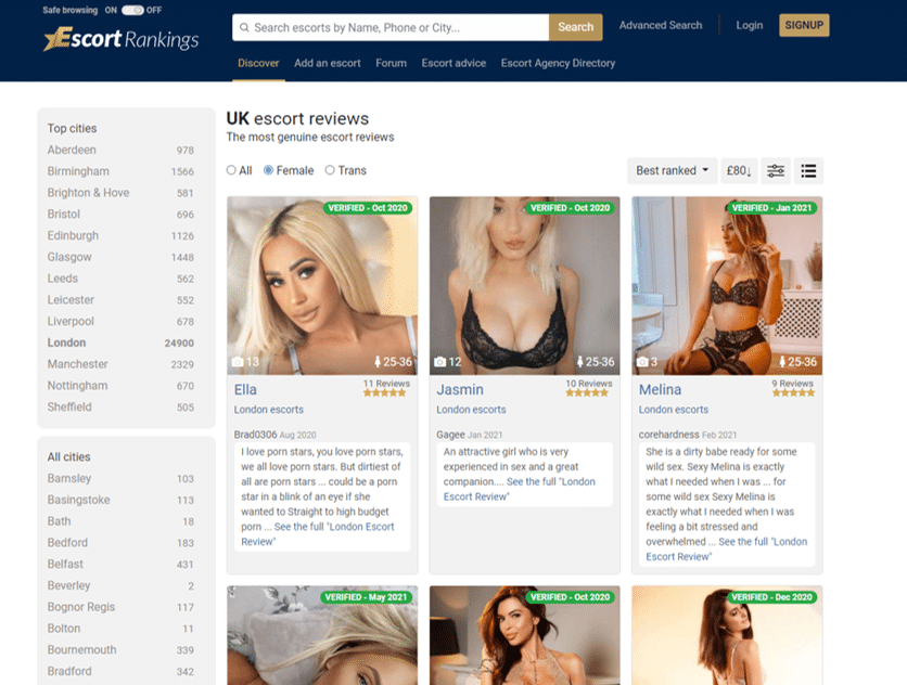 10 of the most eye-opening online reviews for escorts on a sex forum