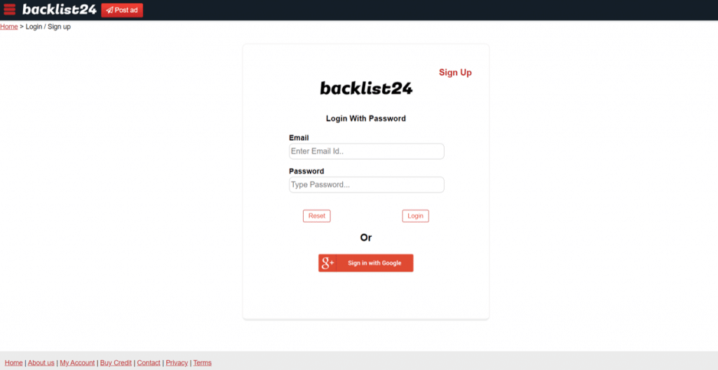 backlist24-Login