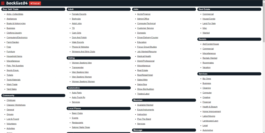 serviços backlist24