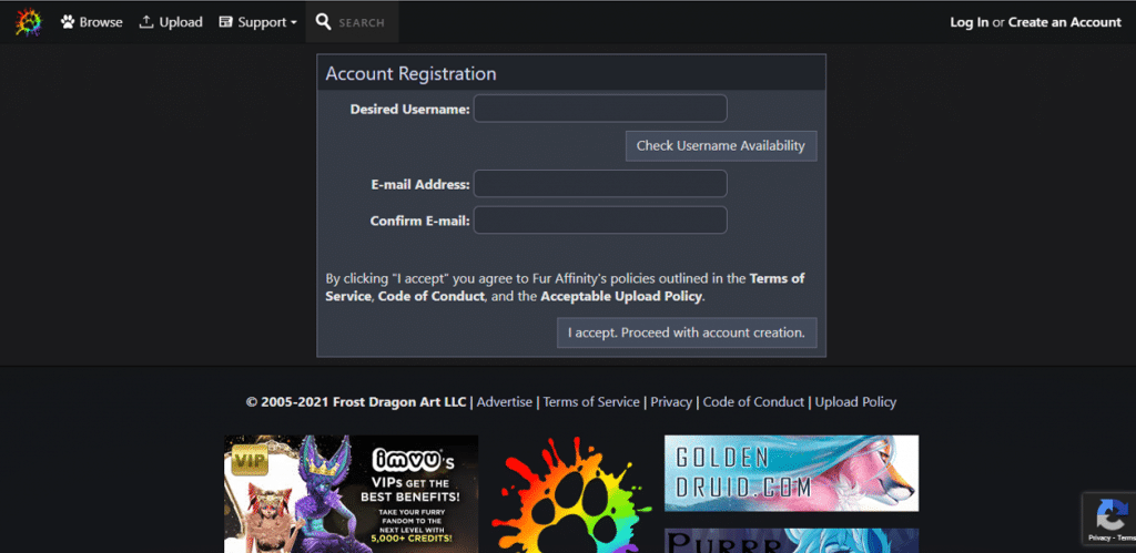 furaffinity regiszter