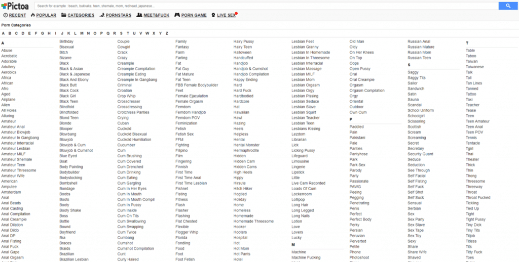 pictoa categories