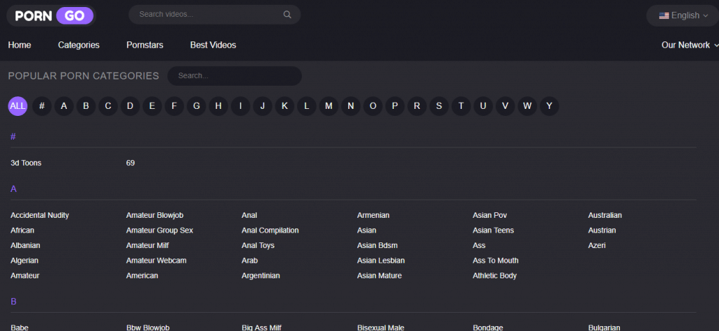porngo categories