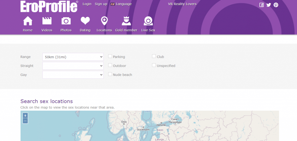 Localização eroprofile