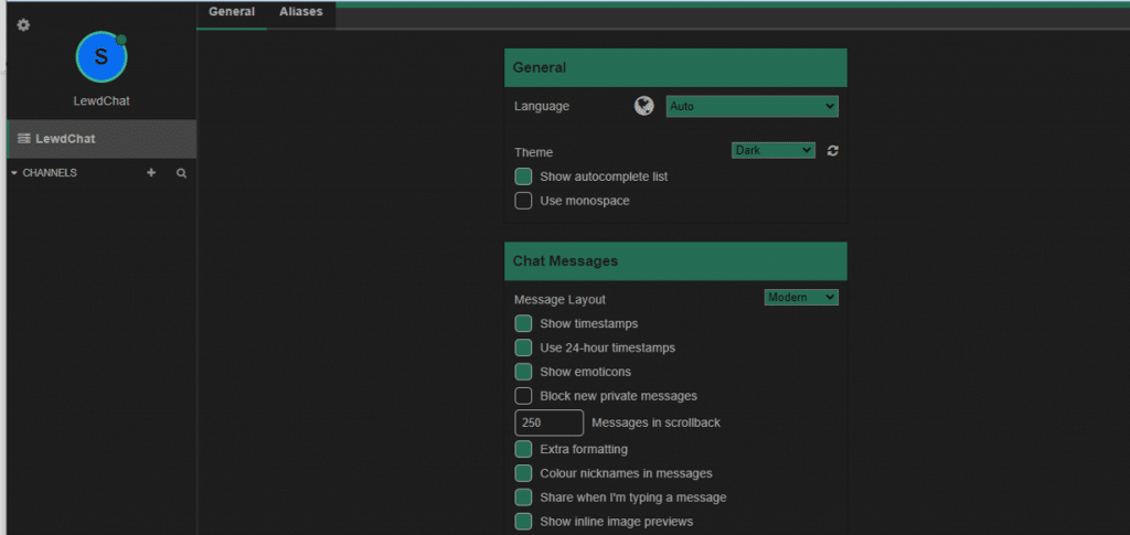 lewdchat settings