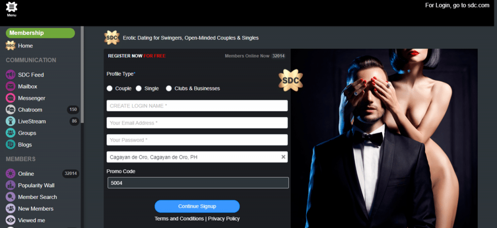 swingersdateclub الانضمام
