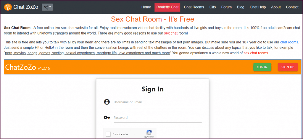 Free Sex Chat Zozo