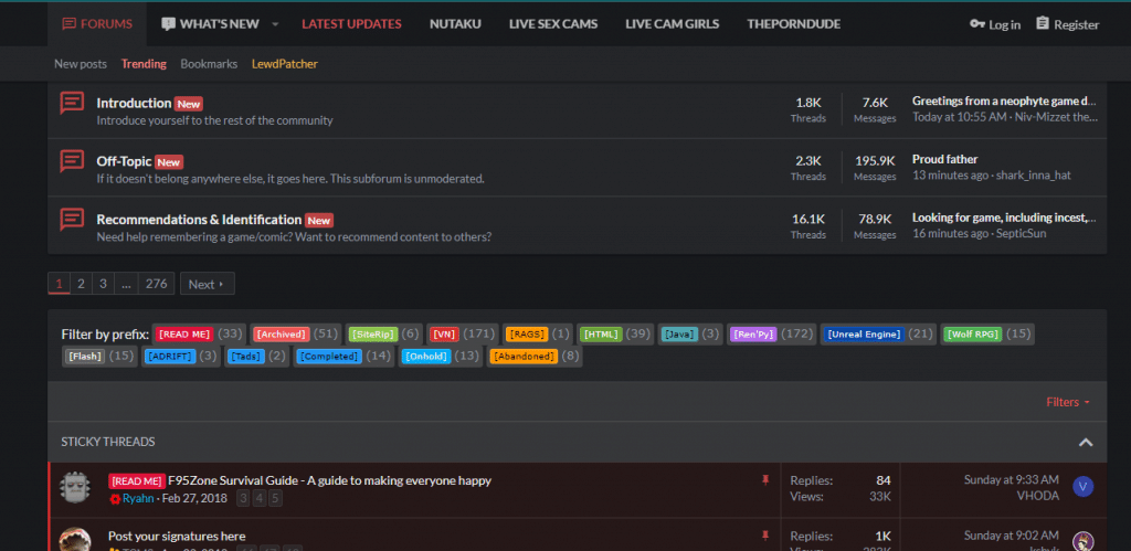 Discussion sur la zone F95