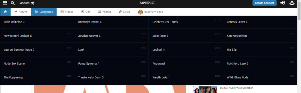 fappenista kategóriák