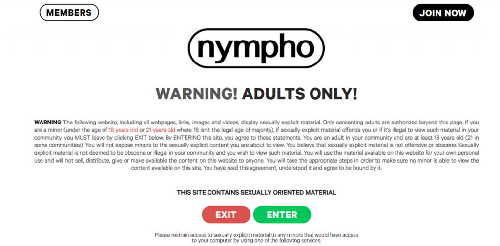nympho warning