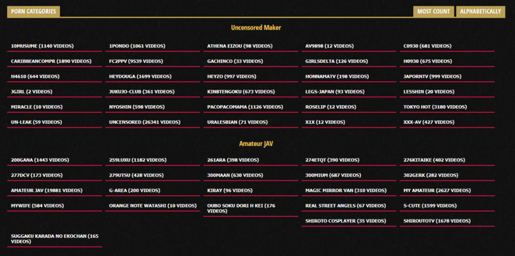 popjav categories