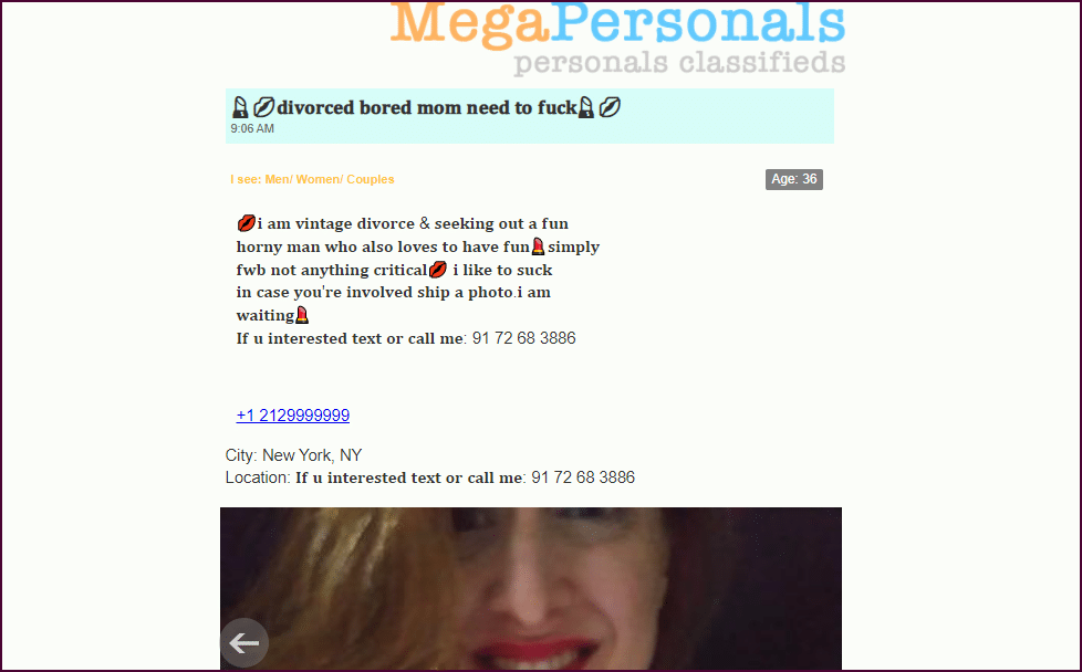 MegaPersonals escort New Yorkissa