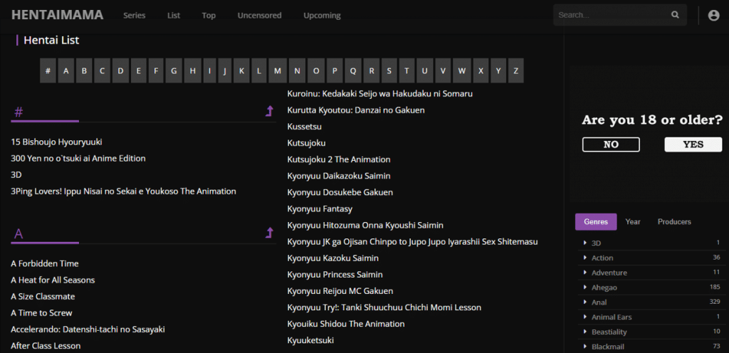 hentaimama list