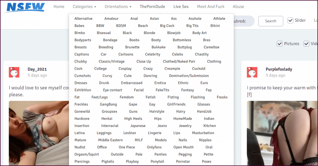 nsfw categories