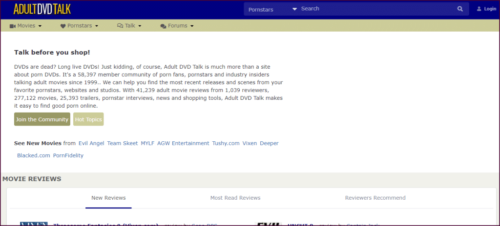 AdultDVDTalk الرئيسي