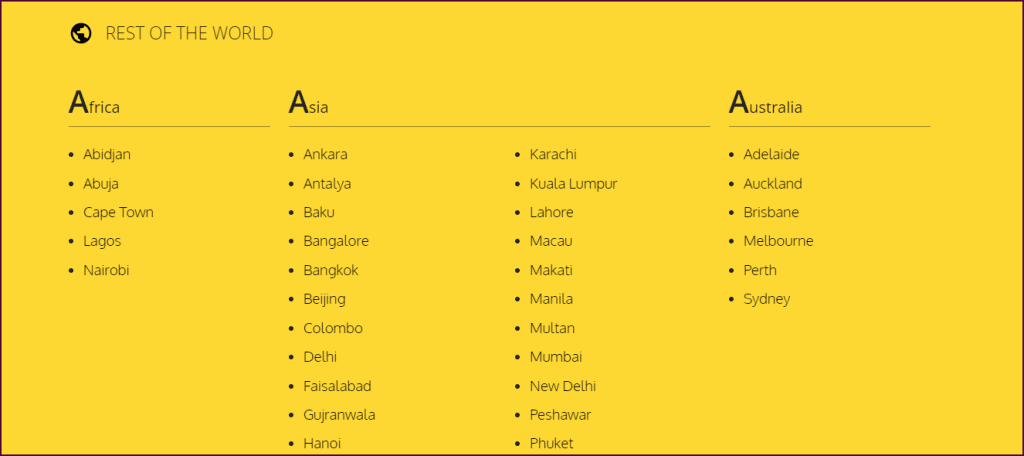 Ubicaciones de LoveHub