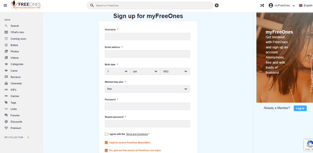 freeones registrering