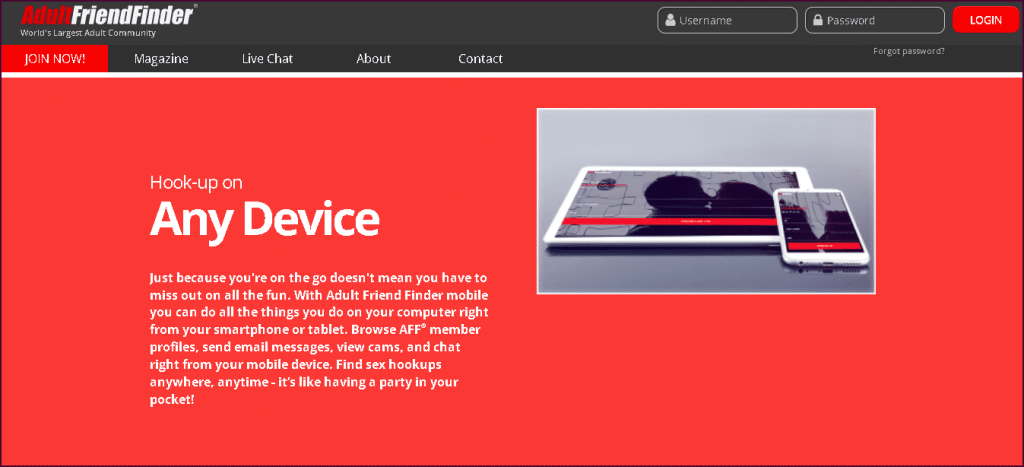 AdultFriendFinder alkalmazás