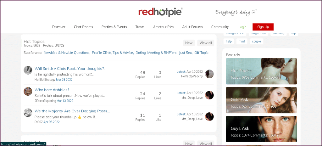 RedHotPie forums