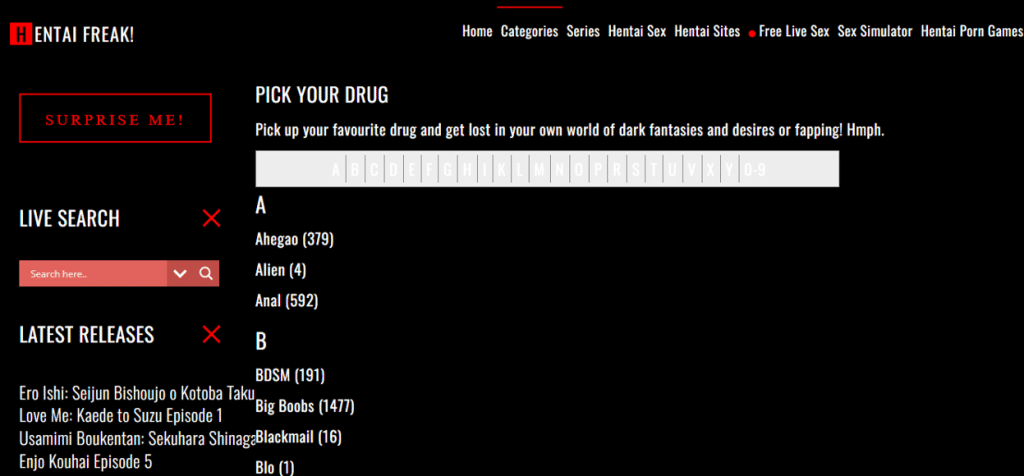 hentaifreak categories
