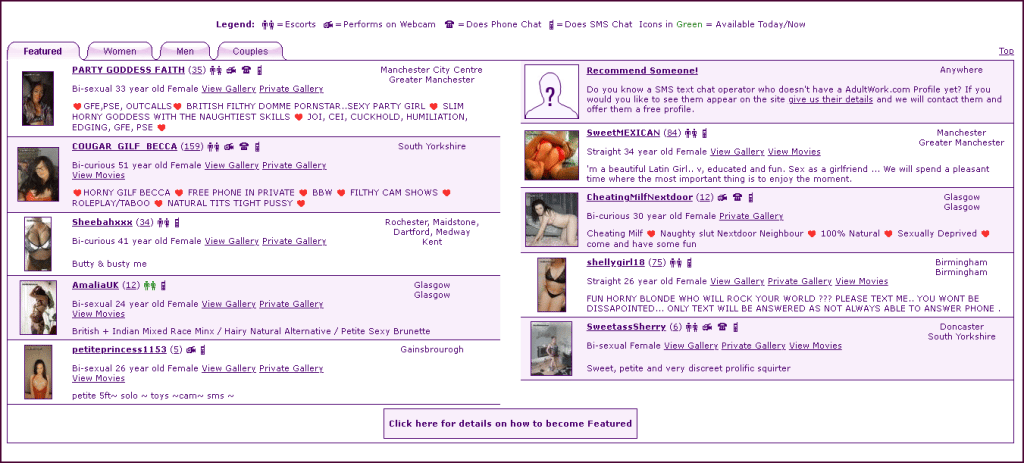 AdultWorkのSMSチャット