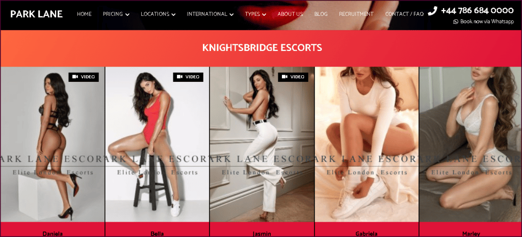 Standorte von Park Lane Escorts