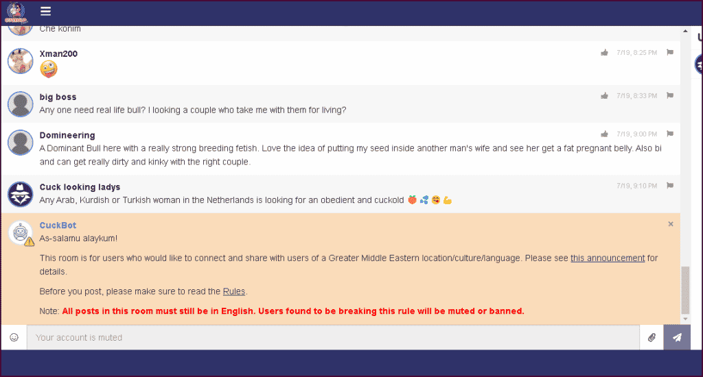 CuckoldChat συνομιλία για τη Μέση Ανατολή