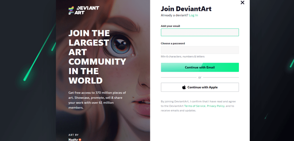 Dołącz do Deviant Art