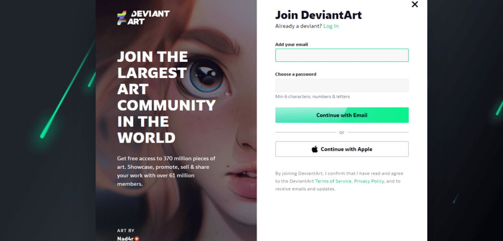 Deviant Art join