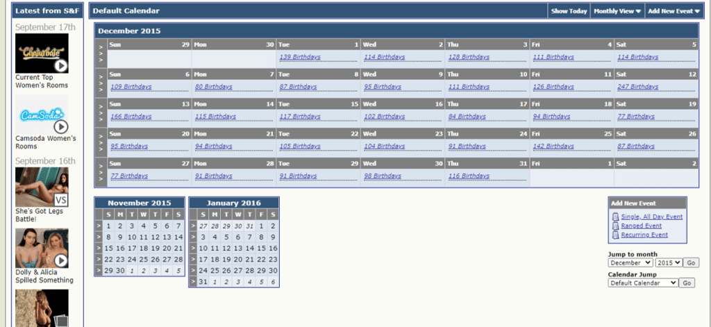 sexig och rolig forumkalender