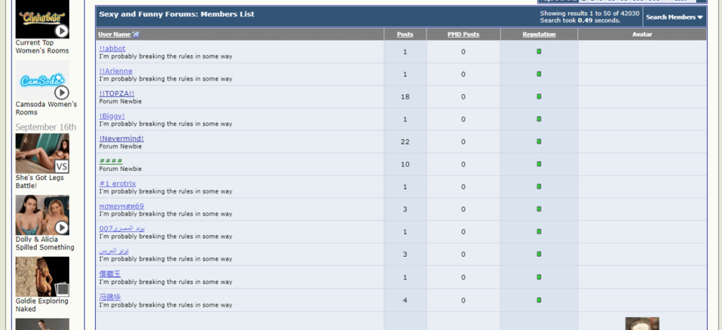 sexiga och roliga forummedlemmar