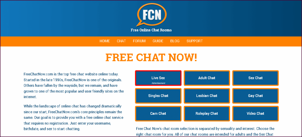 FreeChatNow hoved