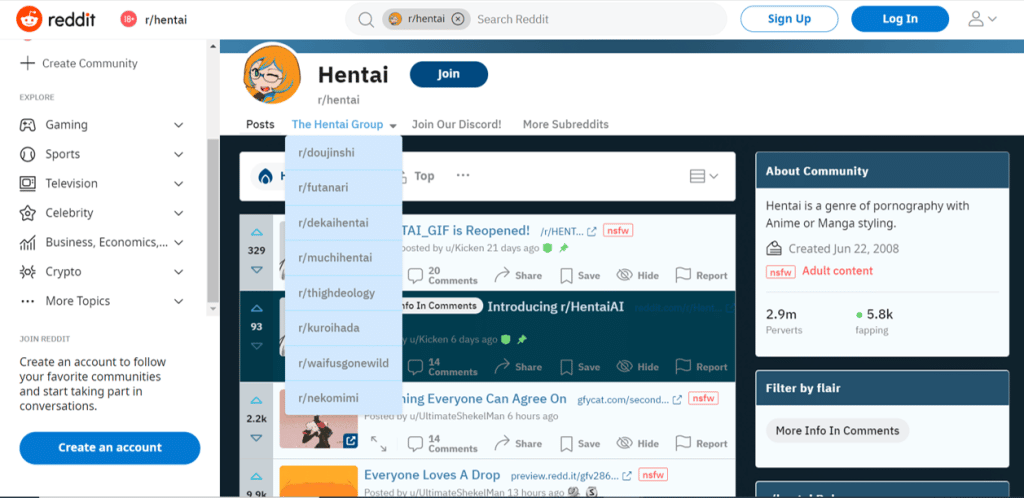 reddit hentai groups