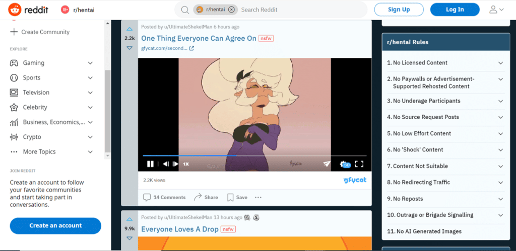 reddit hentai rules
