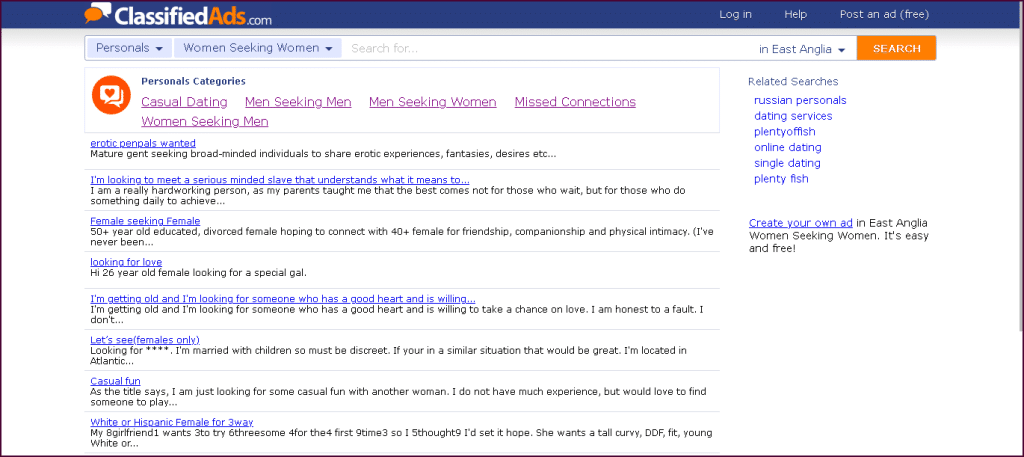 classified ads Women Seeking Women