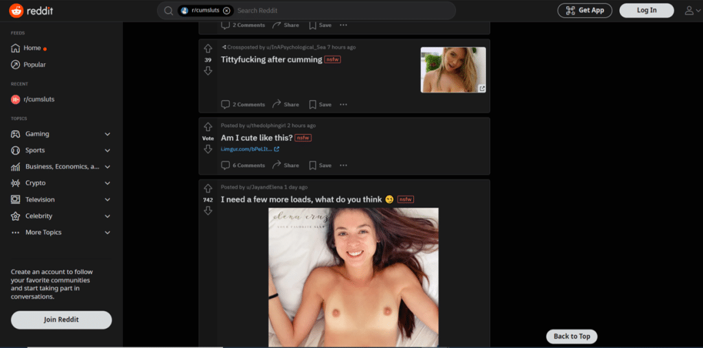 reddit cumsluts indhold