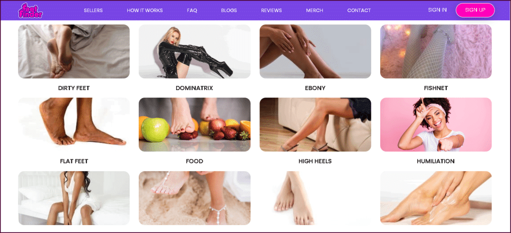 FeetFinder plus de catégories