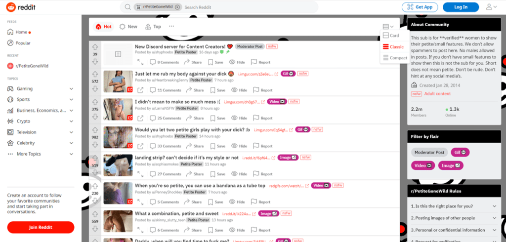 reddit petitegonewild klasszikus