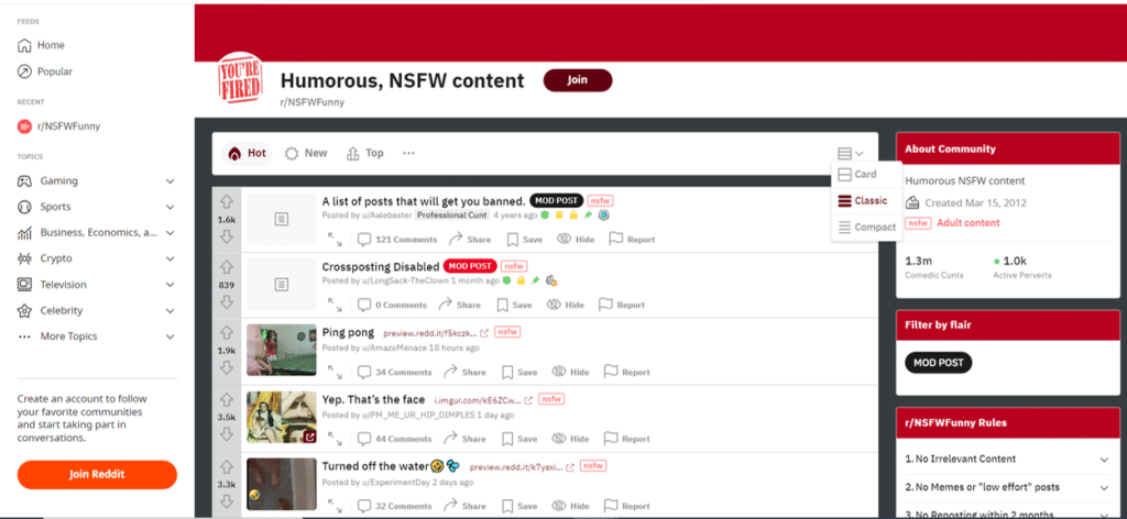 redditnsfwfunny layout