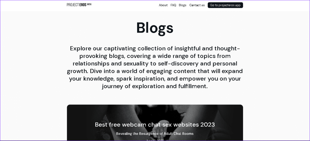 Project Eros blog