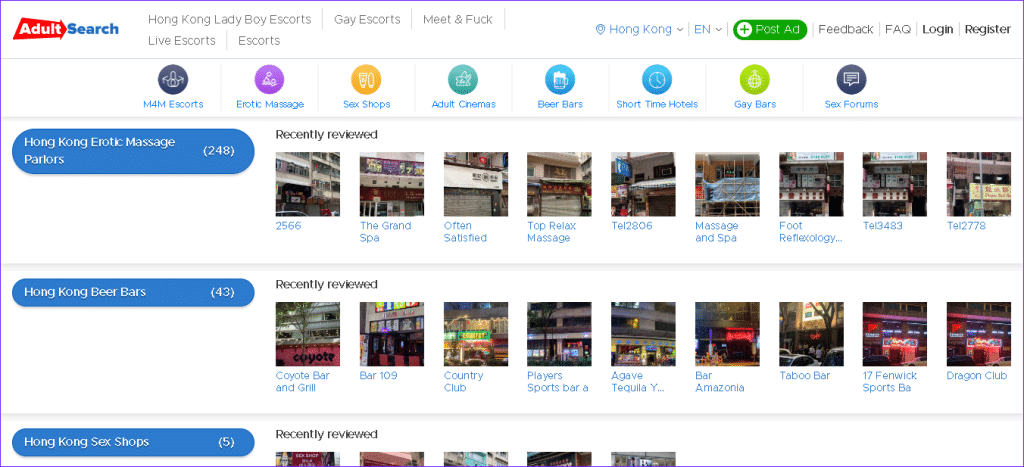 Wyszukiwanie dla dorosłych w Hongkongu