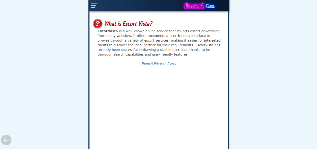 Escort Vista About