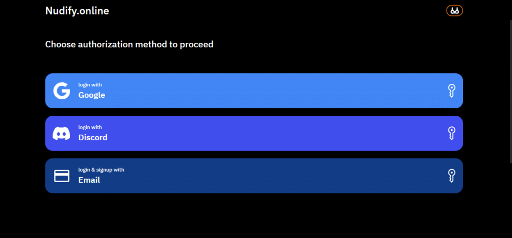 Nudify Online authorization