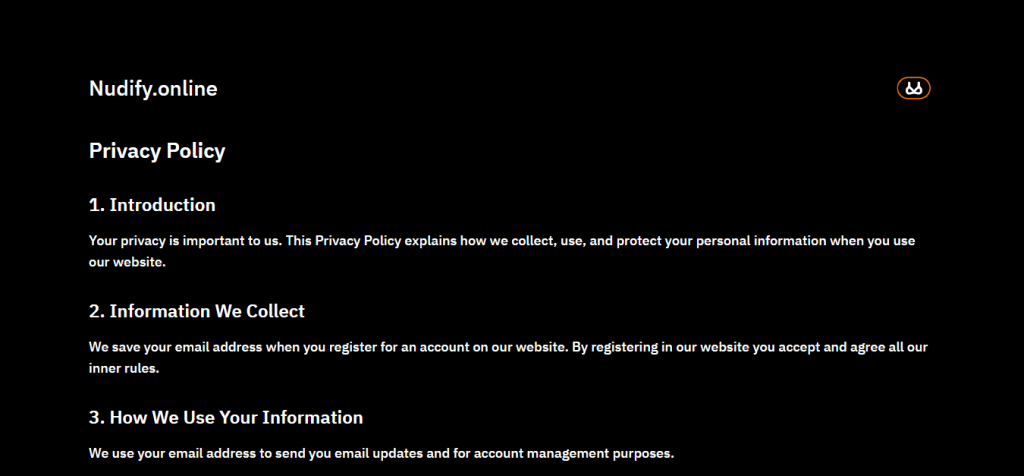 Nudify Online policy