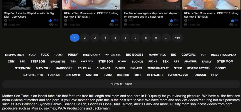 Mother Son Tube و12 من أفضل المواقع الإباحية المجانية لزنا المحارم مثل 