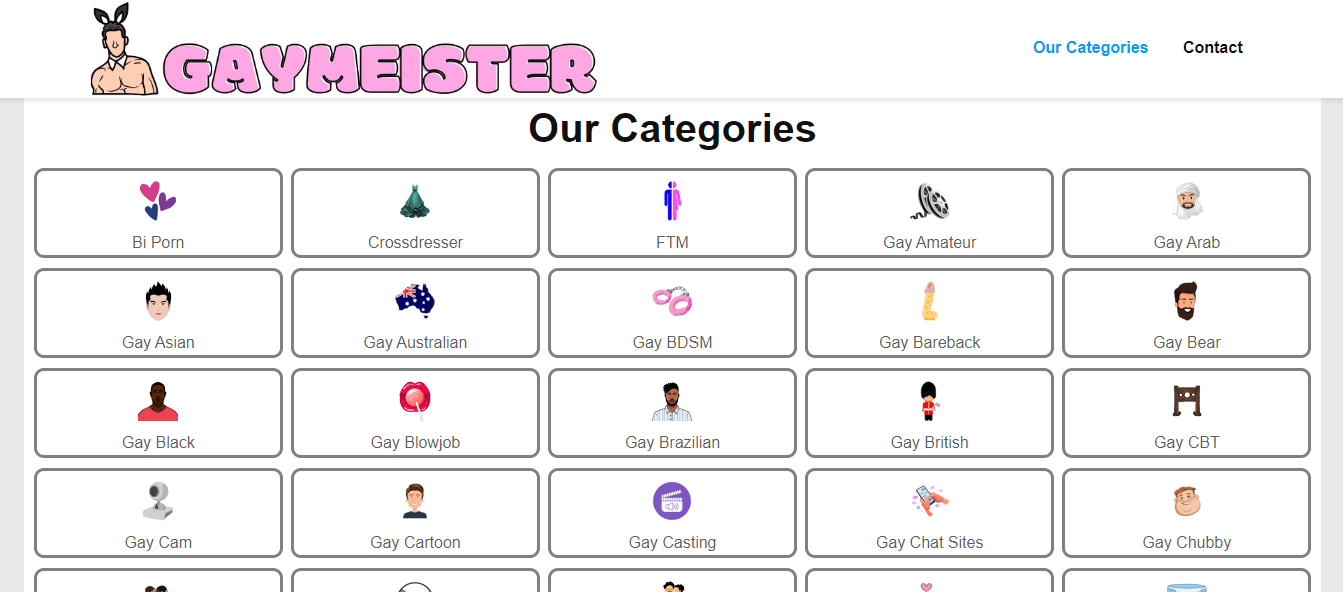 Gaymeister categories