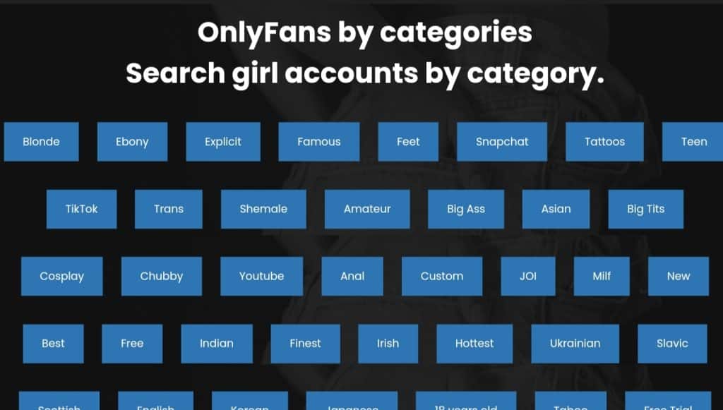 OnlyFansFreeFind categories